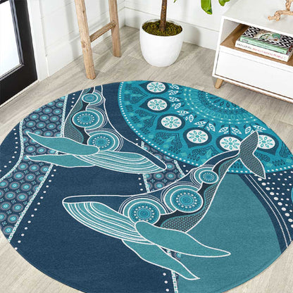 South Africa Whale Festival Round Carpet African Shwe Shwe Pattern - African Pride
