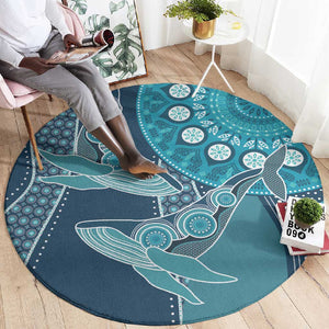 South Africa Whale Festival Round Carpet African Shwe Shwe Pattern - African Pride