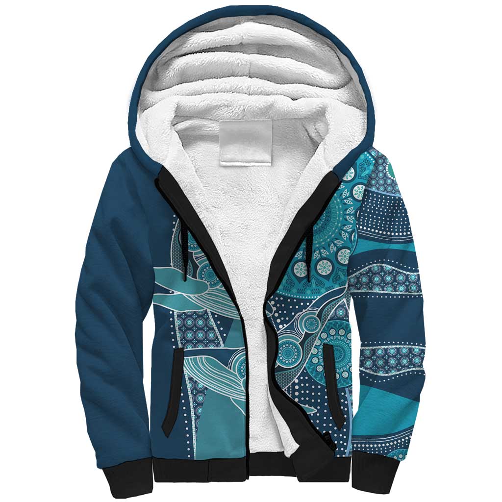 South Africa Whale Festival Personalized Sherpa Hoodie African Shwe Shwe Pattern - African Pride
