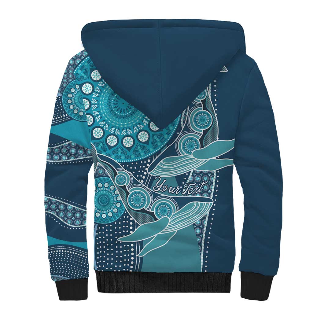 South Africa Whale Festival Personalized Sherpa Hoodie African Shwe Shwe Pattern - African Pride