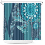 South Africa Whale Festival Shower Curtain African Shwe Shwe Pattern - African Pride