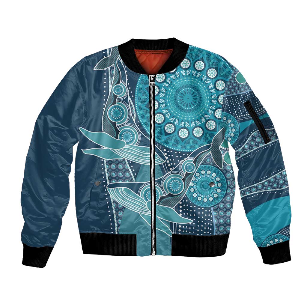South Africa Whale Festival Personalized Sleeve Zip Bomber Jacket African Shwe Shwe Pattern - African Pride