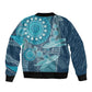 South Africa Whale Festival Personalized Sleeve Zip Bomber Jacket African Shwe Shwe Pattern - African Pride