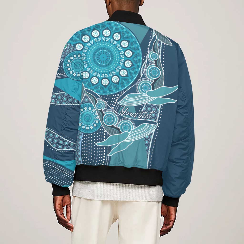 South Africa Whale Festival Personalized Sleeve Zip Bomber Jacket African Shwe Shwe Pattern - African Pride