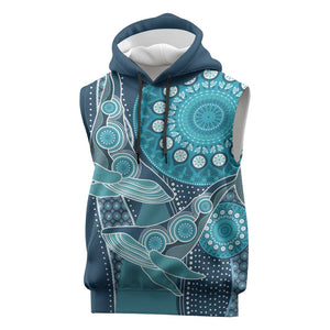 South Africa Whale Festival Personalized Sleeveless Hoodie African Shwe Shwe Pattern - African Pride