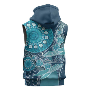 South Africa Whale Festival Personalized Sleeveless Hoodie African Shwe Shwe Pattern - African Pride
