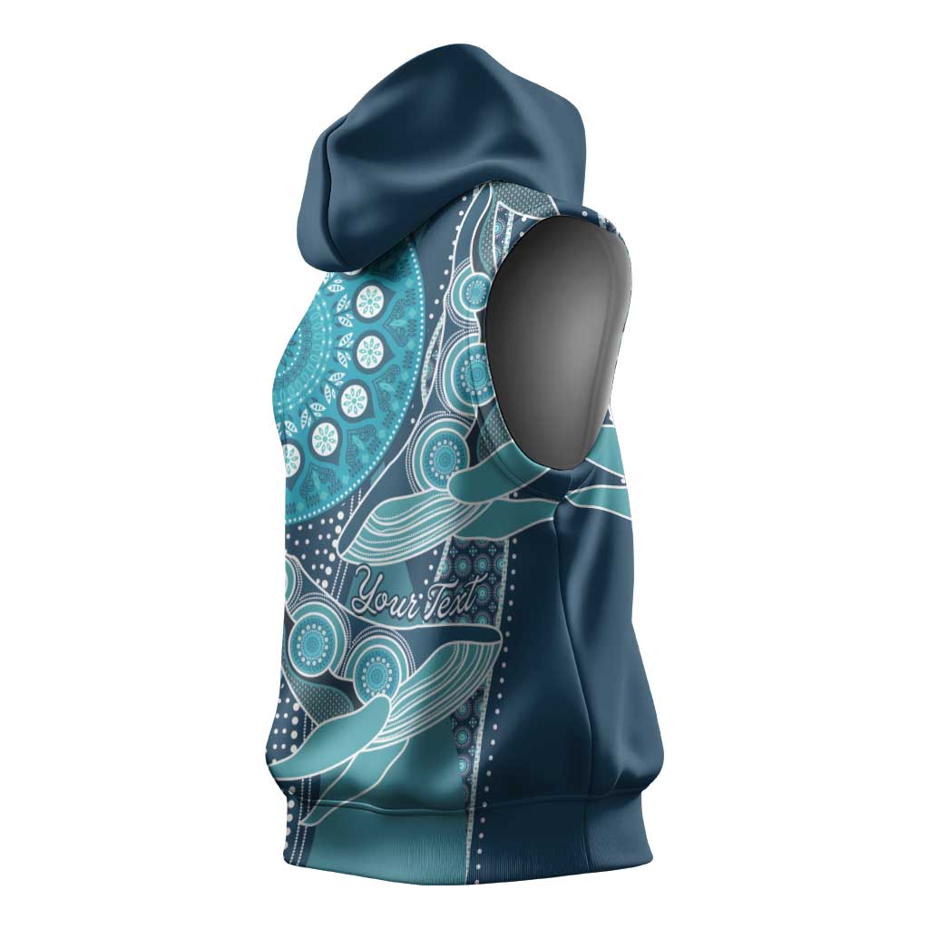 South Africa Whale Festival Personalized Sleeveless Hoodie African Shwe Shwe Pattern - African Pride