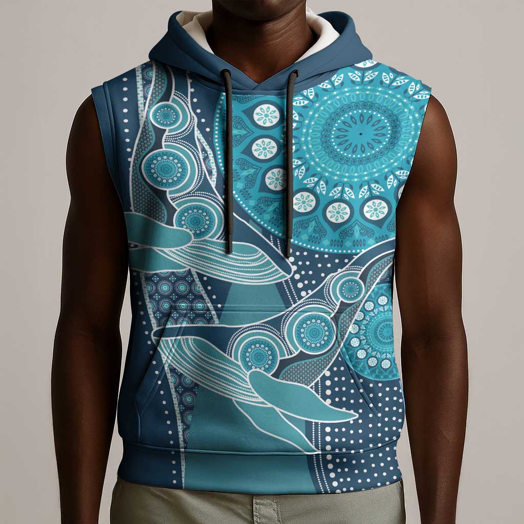 South Africa Whale Festival Personalized Sleeveless Hoodie African Shwe Shwe Pattern - African Pride