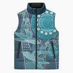 Personalized South Africa Whale Fes Sleeveless Puffer Jacket African Shwe Shwe Pattern