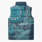 Personalized South Africa Whale Fes Sleeveless Puffer Jacket African Shwe Shwe Pattern