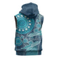 South Africa Whale Festival Personalized Sleeveless Zip Hoodie African Shwe Shwe Pattern - African Pride