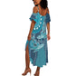 South Africa Whale Festival Personalized Summer Maxi Dress African Shwe Shwe Pattern - African Pride