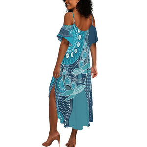 South Africa Whale Festival Personalized Summer Maxi Dress African Shwe Shwe Pattern - African Pride
