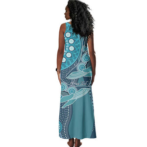South Africa Whale Festival Personalized Tank Maxi Dress African Shwe Shwe Pattern - African Pride