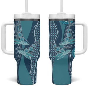South Africa Whale Festival Personalized Tumbler With Handle African Shwe Shwe Pattern - African Pride