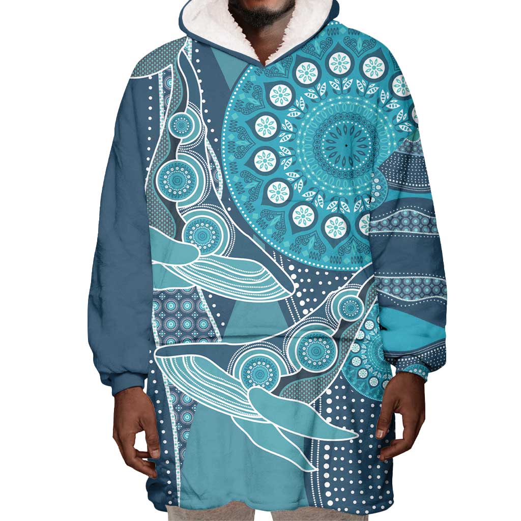 South Africa Whale Festival Personalized Wearable Blanket Hoodie African Shwe Shwe Pattern - African Pride