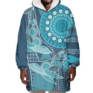 South Africa Whale Festival Personalized Wearable Blanket Hoodie African Shwe Shwe Pattern - African Pride