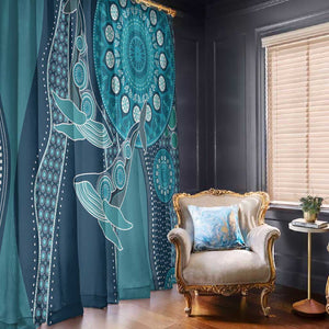 South Africa Whale Festival Window Curtain African Shwe Shwe Pattern - African Pride