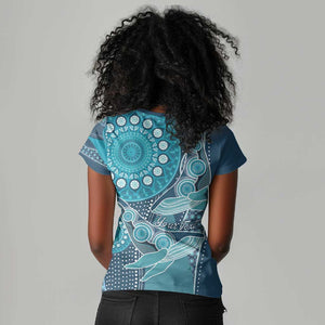South Africa Whale Festival Personalized Women V-Neck T-Shirt African Shwe Shwe Pattern - African Pride