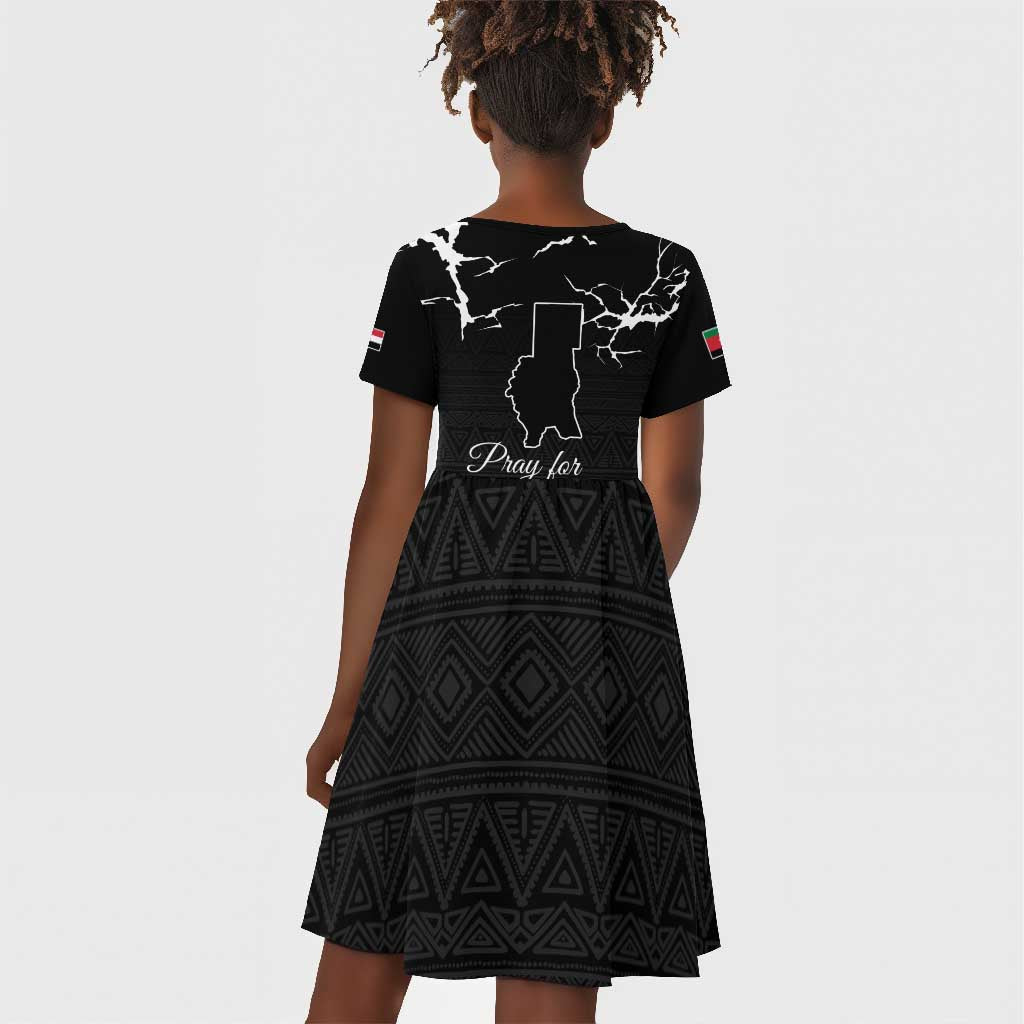 Pray for Tarseen Kid Short Sleeve Dress Sudan Darfur Be Strong - African Pride