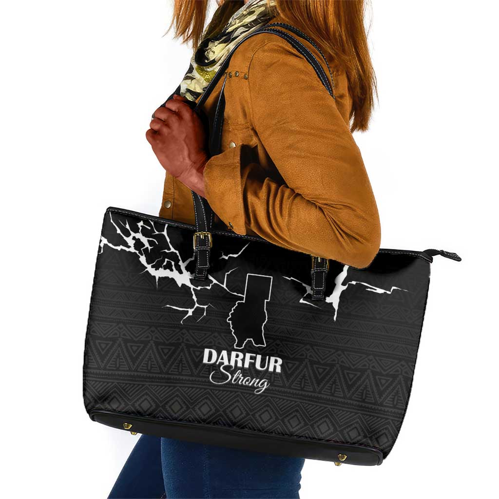 Pray for Tarseen Leather Tote Bag Sudan Darfur Be Strong - African Pride