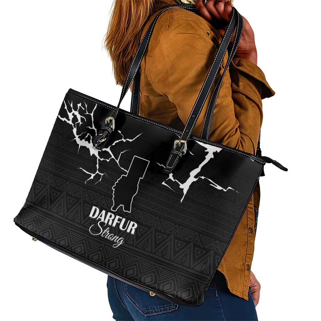 Pray for Tarseen Leather Tote Bag Sudan Darfur Be Strong - African Pride