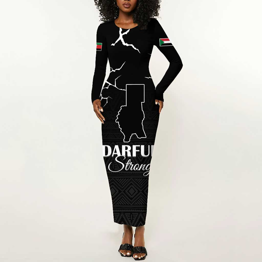 Pray for Tarseen Long Sleeve Bodycon Dress Sudan Darfur Be Strong - African Pride