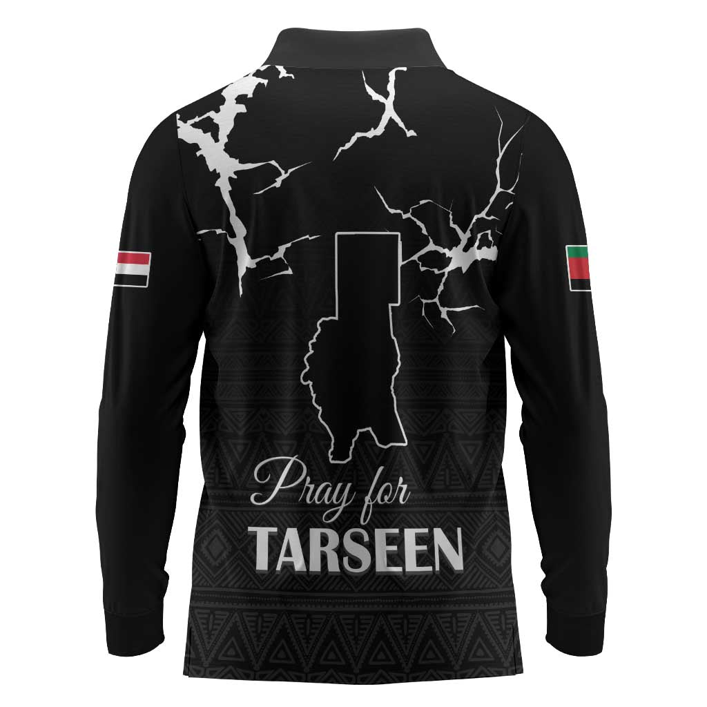 Pray for Tarseen Long Sleeve Polo Shirt Sudan Darfur Be Strong - African Pride