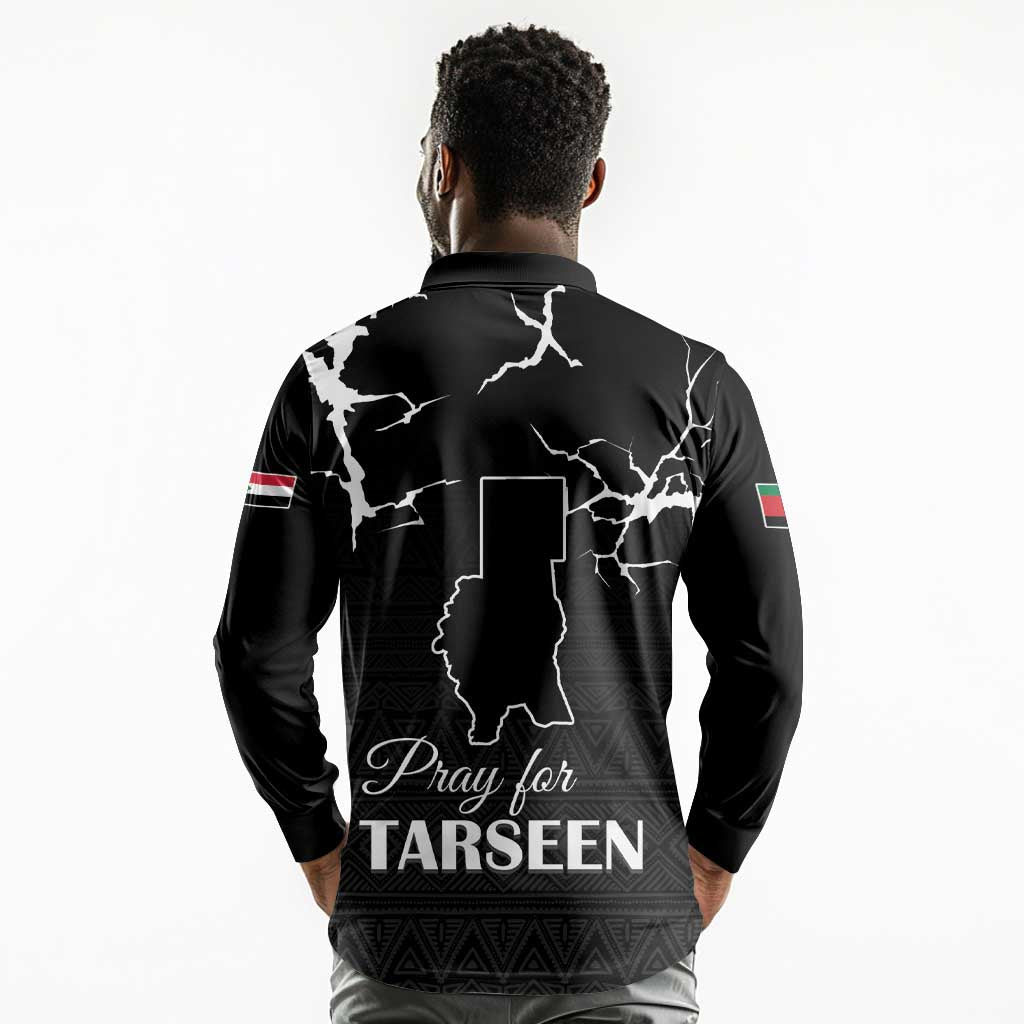 Pray for Tarseen Long Sleeve Polo Shirt Sudan Darfur Be Strong - African Pride
