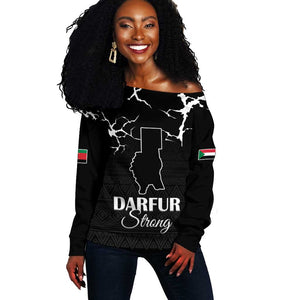 Pray for Tarseen Off Shoulder Sweater Sudan Darfur Be Strong - African Pride