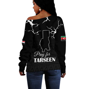 Pray for Tarseen Off Shoulder Sweater Sudan Darfur Be Strong - African Pride