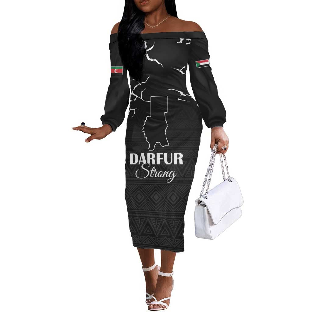 Pray for Tarseen Off The Shoulder Long Sleeve Dress Sudan Darfur Be Strong - African Pride