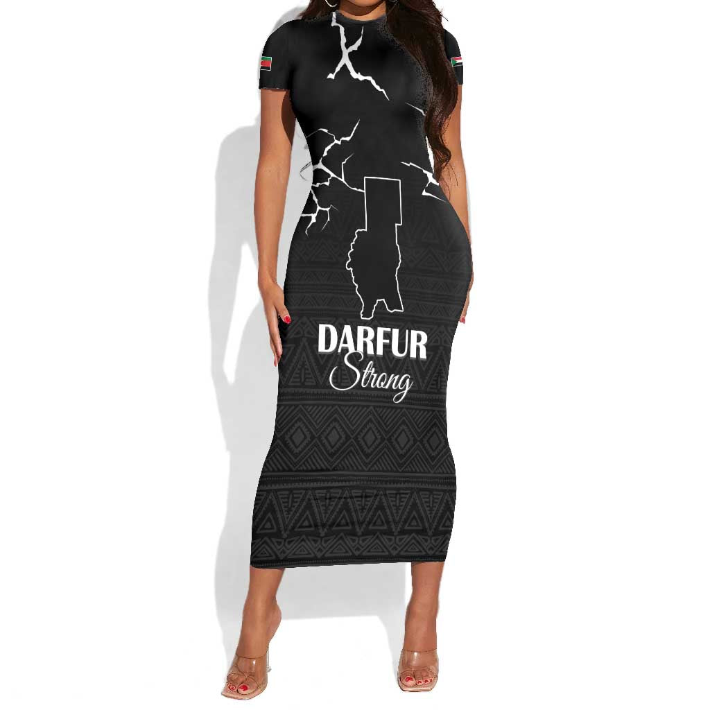 Pray for Tarseen Short Sleeve Bodycon Dress Sudan Darfur Be Strong - African Pride