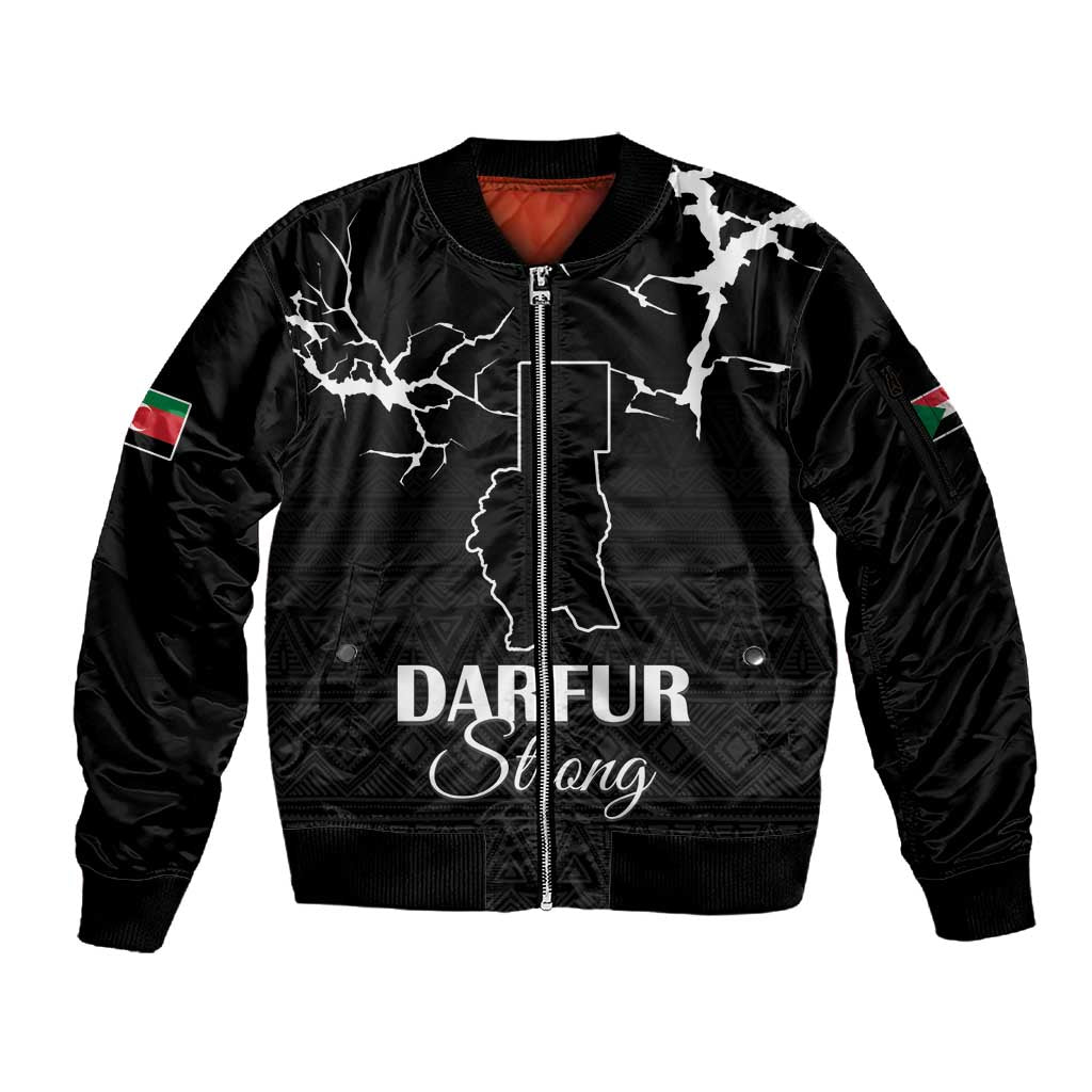 Pray for Tarseen Sleeve Zip Bomber Jacket Sudan Darfur Be Strong - African Pride