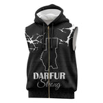 Pray for Tarseen Sleeveless Zip Hoodie Sudan Darfur Be Strong - African Pride