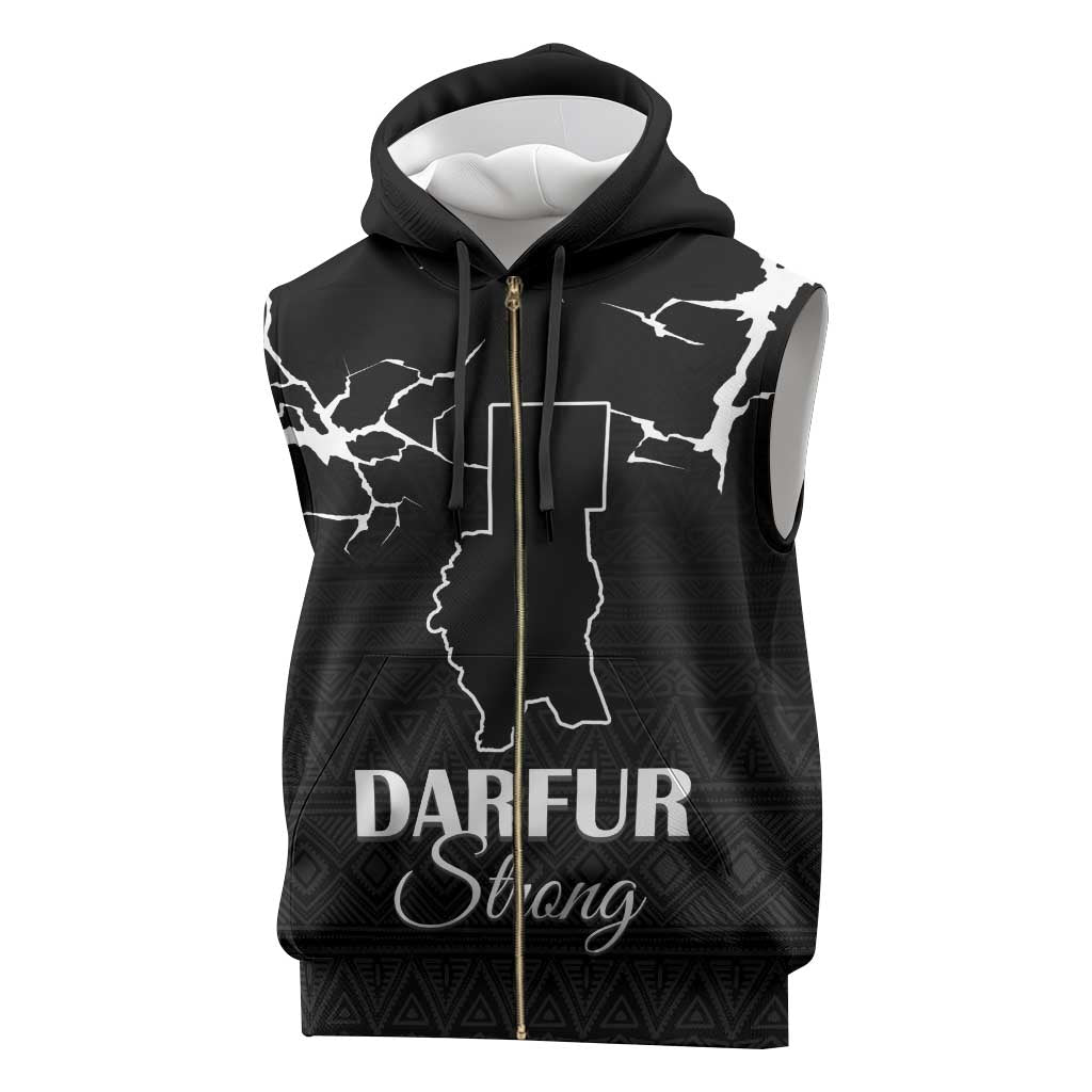 Pray for Tarseen Sleeveless Zip Hoodie Sudan Darfur Be Strong - African Pride
