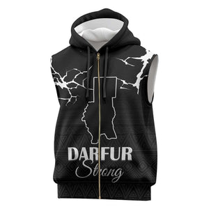 Pray for Tarseen Sleeveless Zip Hoodie Sudan Darfur Be Strong - African Pride