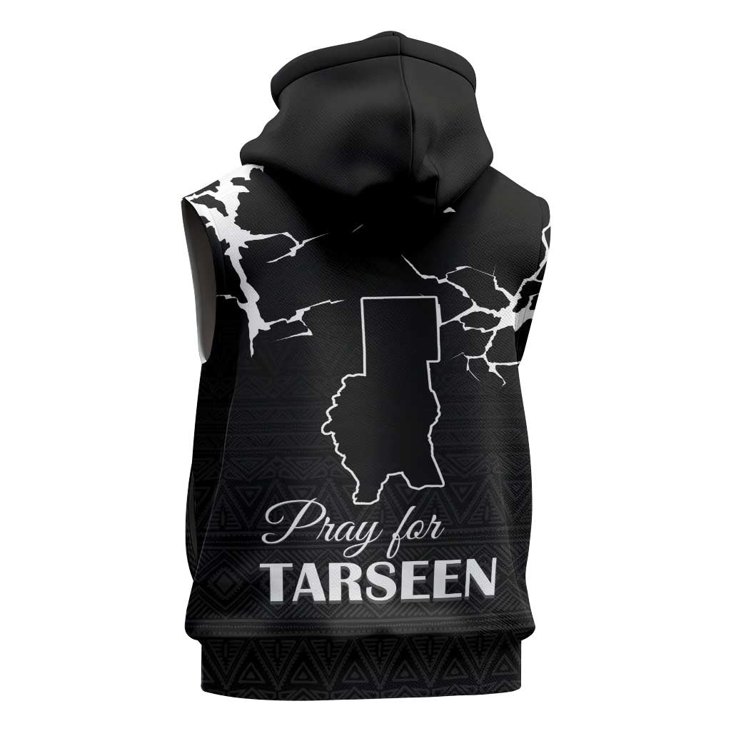 Pray for Tarseen Sleeveless Zip Hoodie Sudan Darfur Be Strong - African Pride