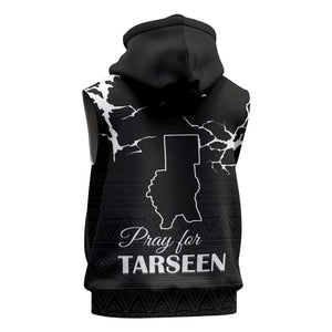Pray for Tarseen Sleeveless Zip Hoodie Sudan Darfur Be Strong - African Pride