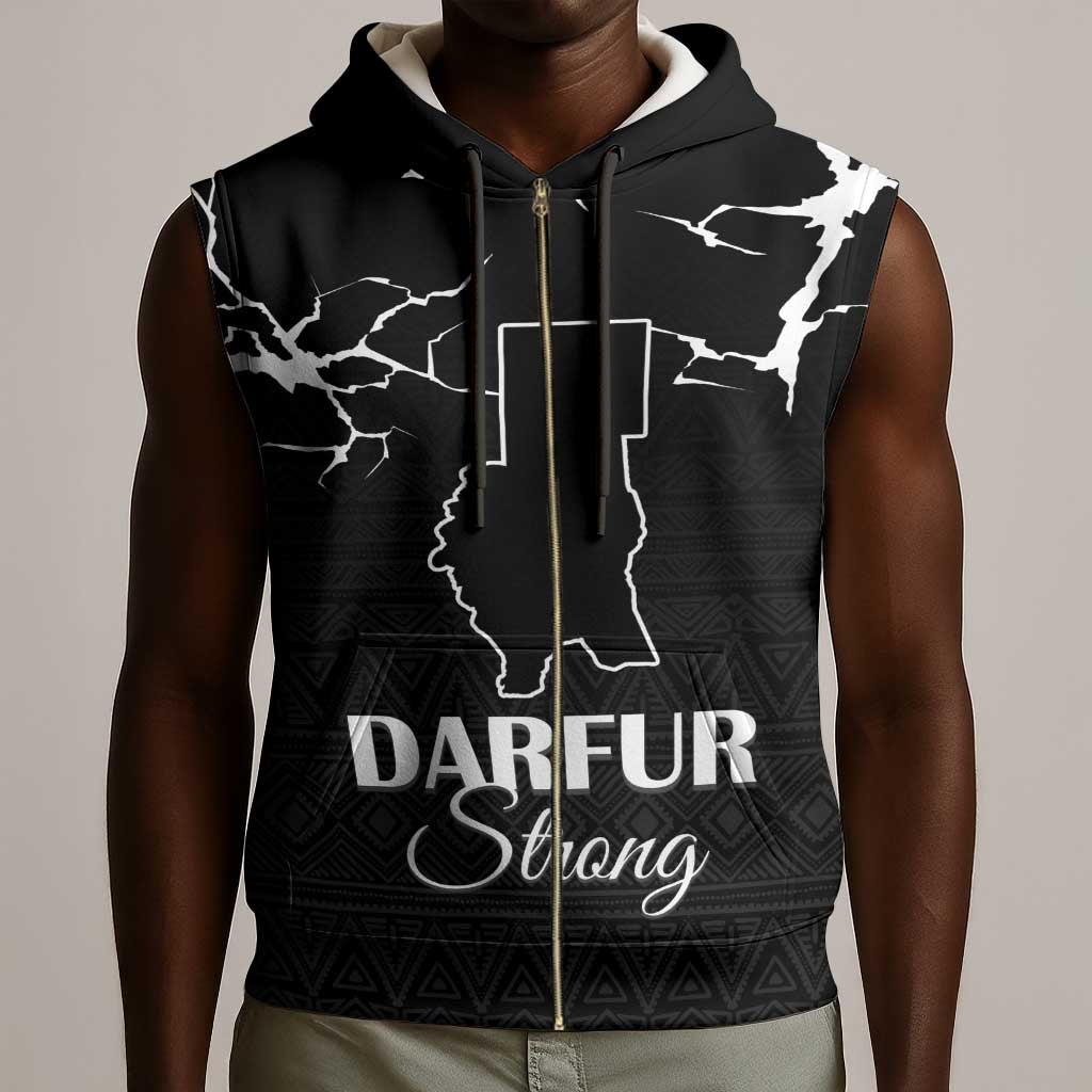 Pray for Tarseen Sleeveless Zip Hoodie Sudan Darfur Be Strong - African Pride