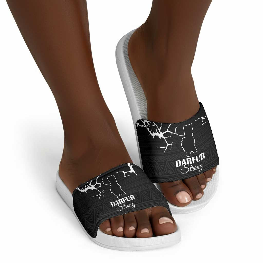 Darfur Sudan Strong Slide Sandals Pray for Tarseen
