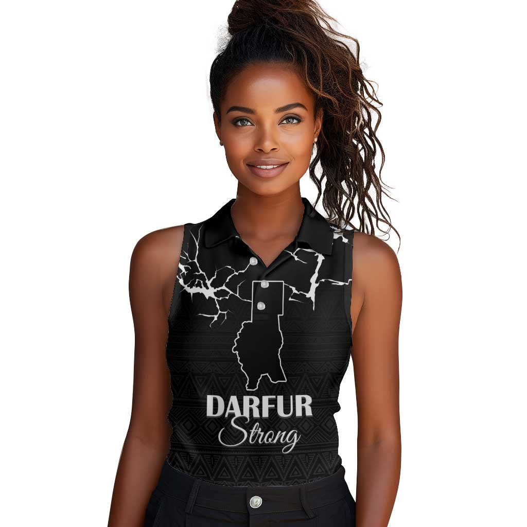Pray for Tarseen Women Sleeveless Polo Shirt Sudan Darfur Be Strong - African Pride