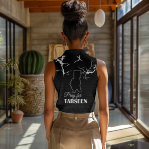 Pray for Tarseen Women Sleeveless Polo Shirt Sudan Darfur Be Strong - African Pride