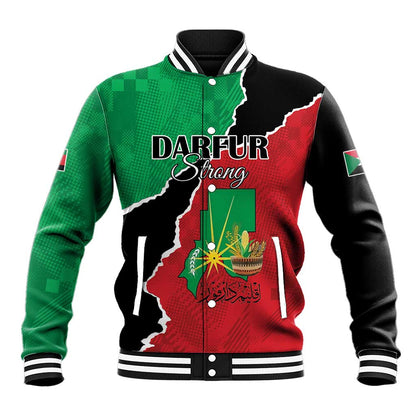 Darfur Sudan Personalized Baseball Jacket Be Strong - African Pride