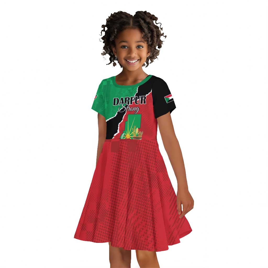 Darfur Sudan Personalized Kid Short Sleeve Dress Be Strong - African Pride