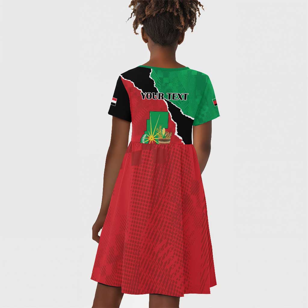 Darfur Sudan Personalized Kid Short Sleeve Dress Be Strong - African Pride