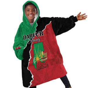 Darfur Sudan Personalized Kid Wearable Blanket Hoodie Be Strong - African Pride
