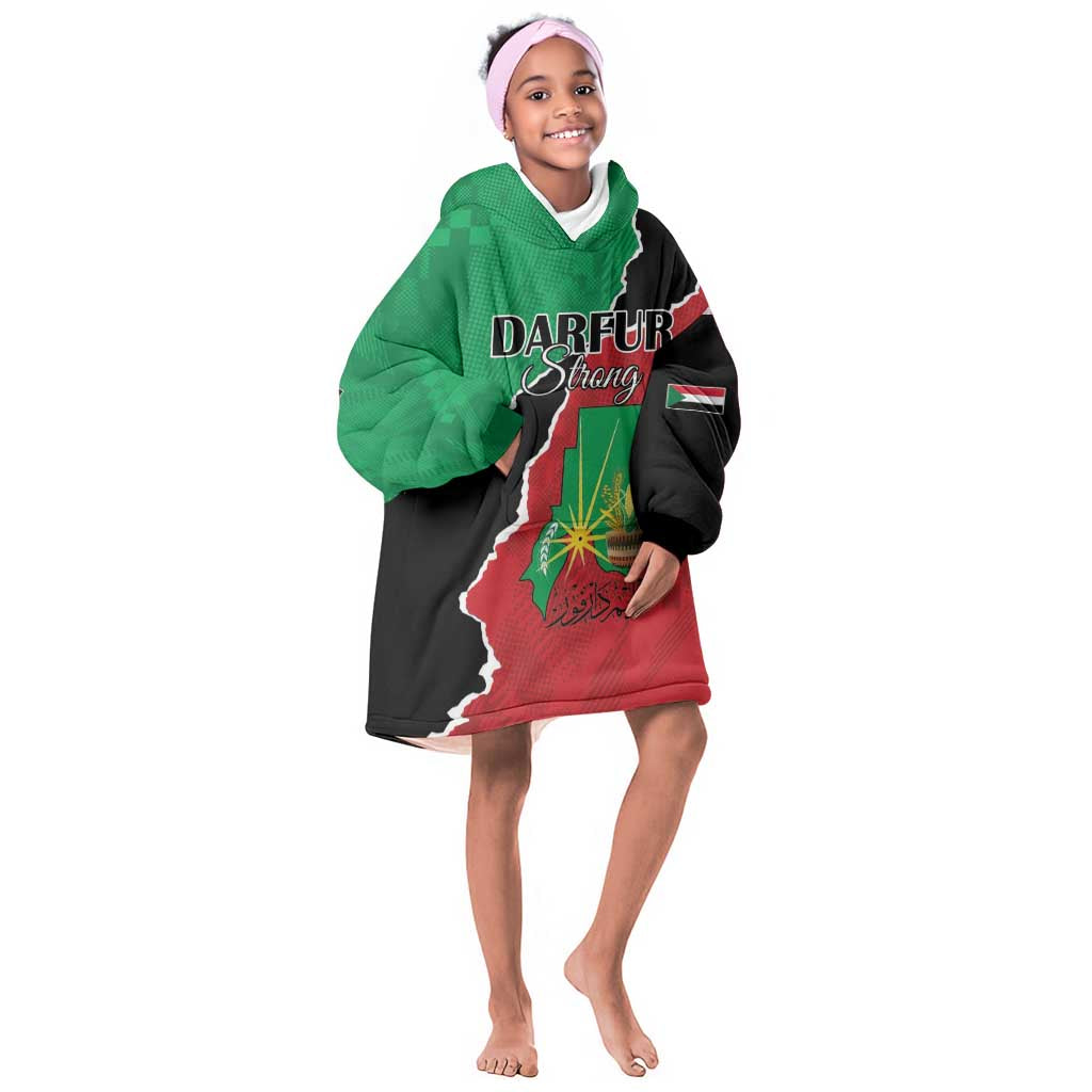 Darfur Sudan Personalized Kid Wearable Blanket Hoodie Be Strong - African Pride