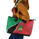 Darfur Sudan Leather Tote Bag Be Strong - African Pride