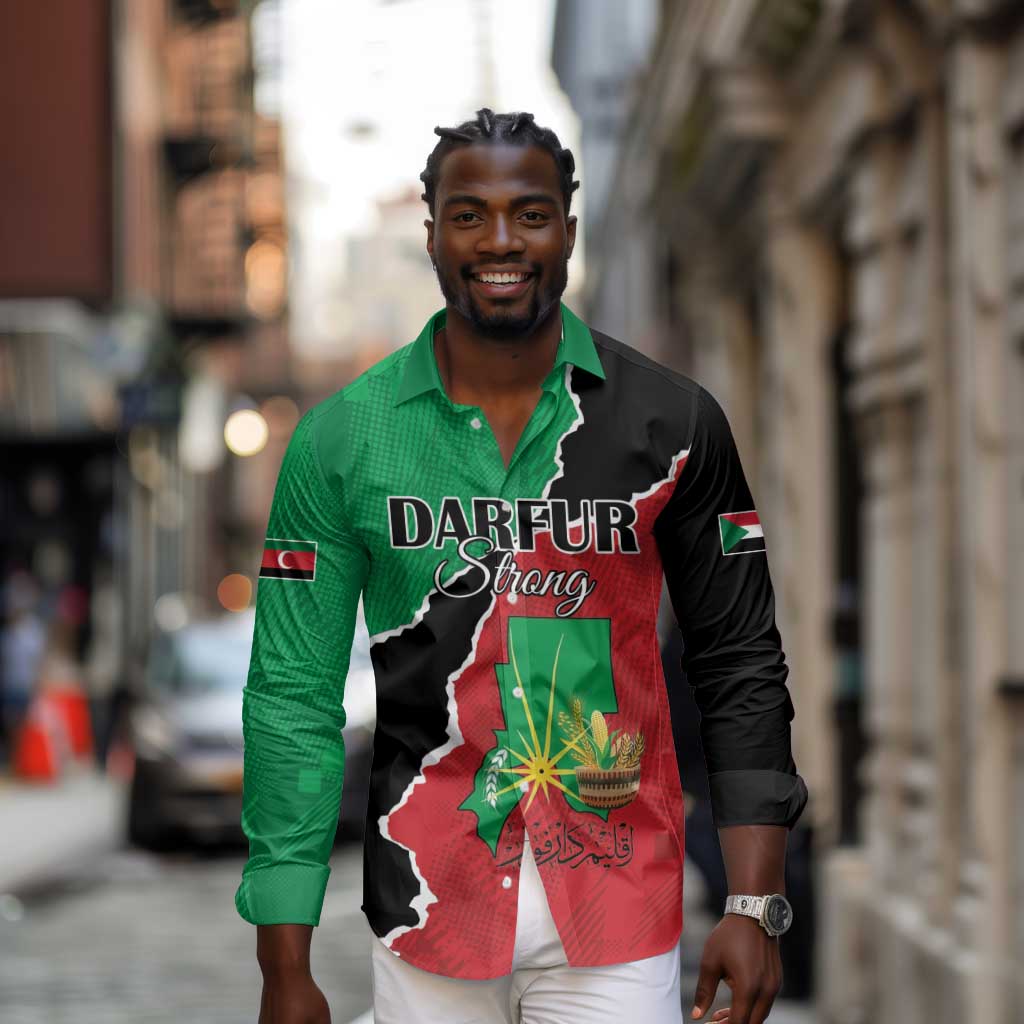 Darfur Sudan Personalized Long Sleeve Button Shirt Be Strong - African Pride